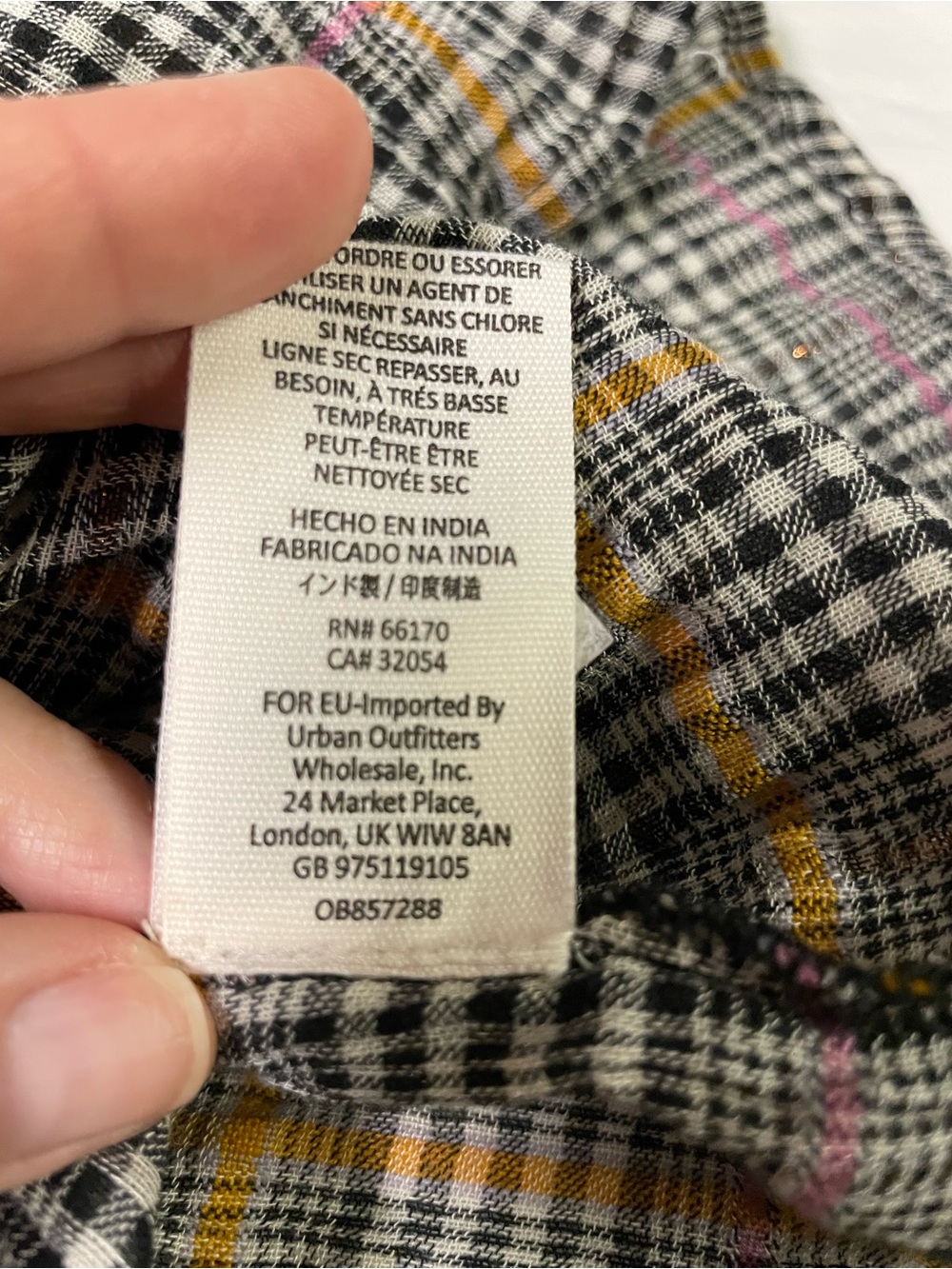 Free People Break My Stripe Plaid Button Down Shirt In Black - Picture 10 of 10